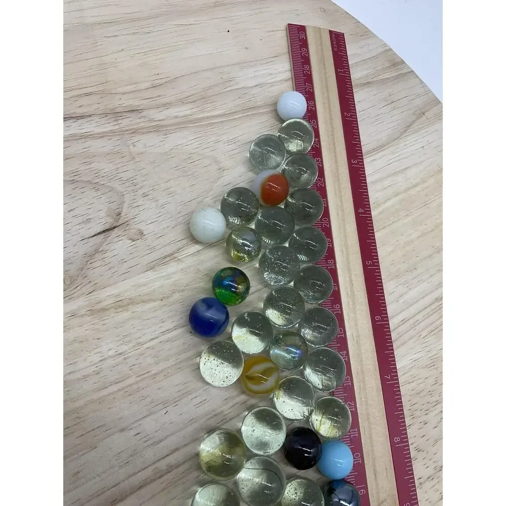 Glass Marbles Lot Mixed‎ Size Clear Green Multicolor Game Pieces Marble Set Toy